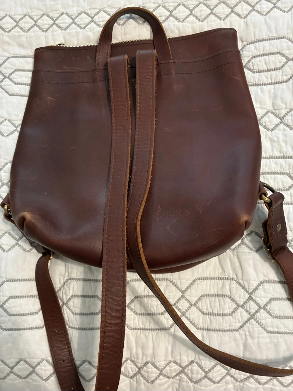 NWOT!!Portland Leather Chestnut Brown Backpack with Gold Hardware